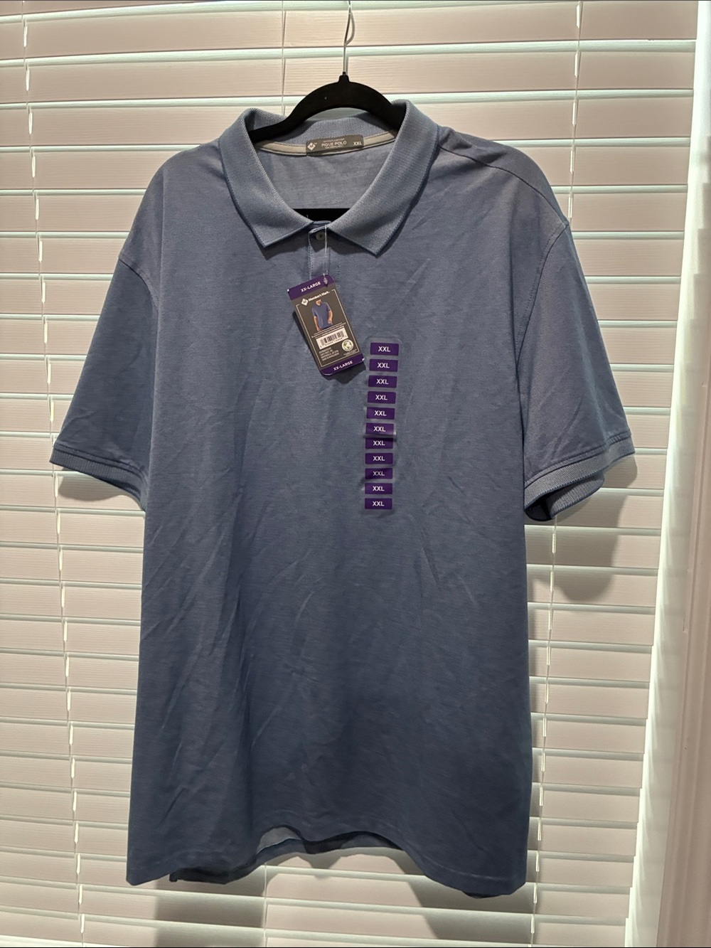 Classic Men's Polo Shirt in Light Blue — Soft Short Sleeve